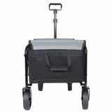Collapsible Wagon with Wheels - 3 in 1 Lightweight Utility Camping Wagons Carts Foldable (Black)
