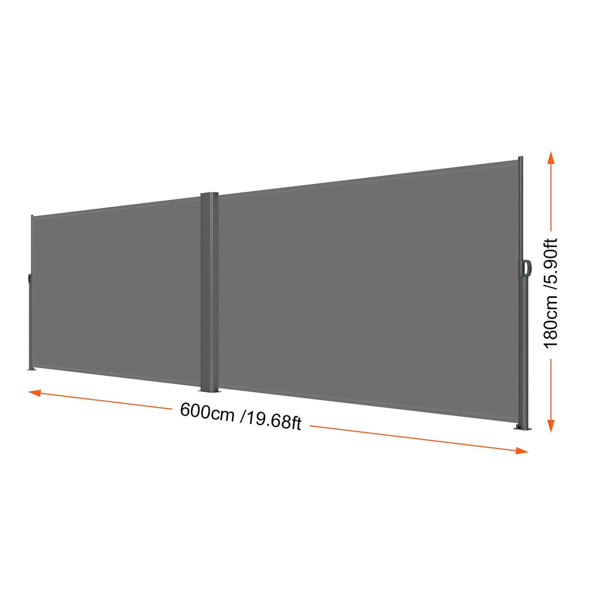 Retractable Side Awning 71" x 236" Full Aluminum Rust-Proof Patio Screen