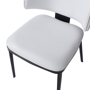 7 Pieces Contemporary Dining Set With Faux Leather Chairs