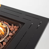 Wicker square fire pit table