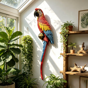 Hanging Scarlet Macaw Parrot Statue