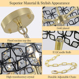 19' Geometric Crystal and BlackGold Round Pendant Chandelier