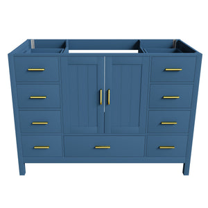 48" Bathroom Vanity Base Cabinet with 2 Soft-Close Double Doors & 9 Drawers