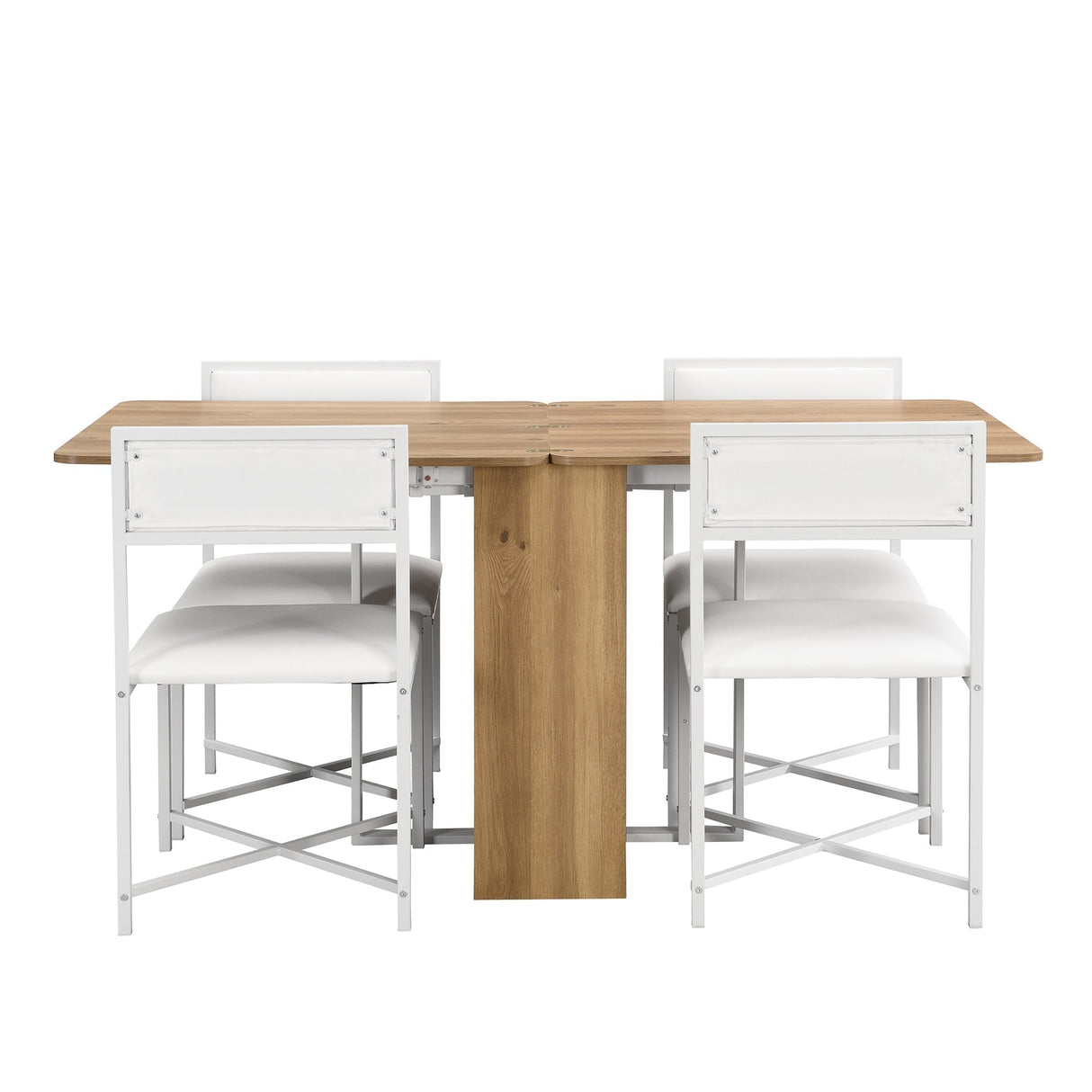 TOPMAX Modern Compact 63-inch 5-Piece Extendable Dining Table Set