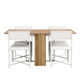 TOPMAX Modern Compact 63-inch 5-Piece Extendable Dining Table Set