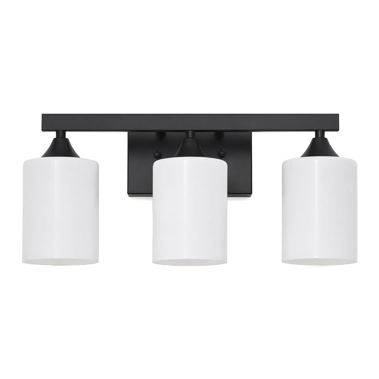 3-Light Matte Black Bathroom Vanity Light