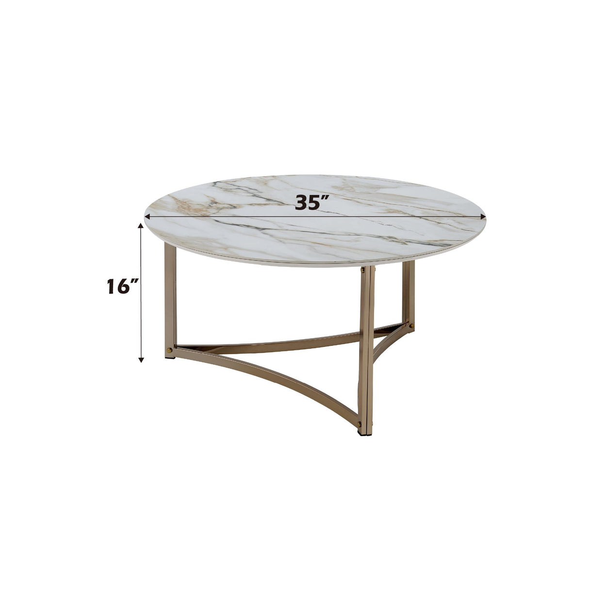 Aziz Sintered Stone Top Round Coffee Table