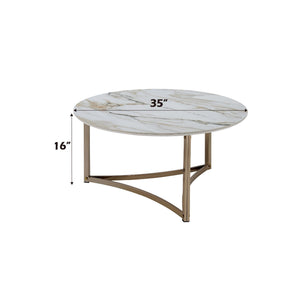 Aziz Sintered Stone Top Round Coffee Table