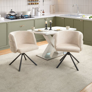 270 Degree Swivel Upholstered Desk Chairs (Set of 2)