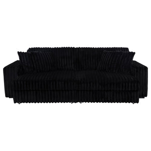 Jacana Corduroy Upholstered Dual Power Chaise Sofa Black