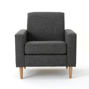 Nebulize - Upholstered Fabric Club Chair With Button Tufted And Square Off Arm And Back