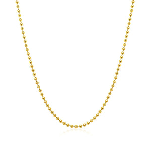 18k Yellow Gold Bead Chain 1.5mm (1.50 mm)