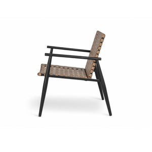 Modern Outdoor Chat Set: 2 Rattan Chairs with Side Table
