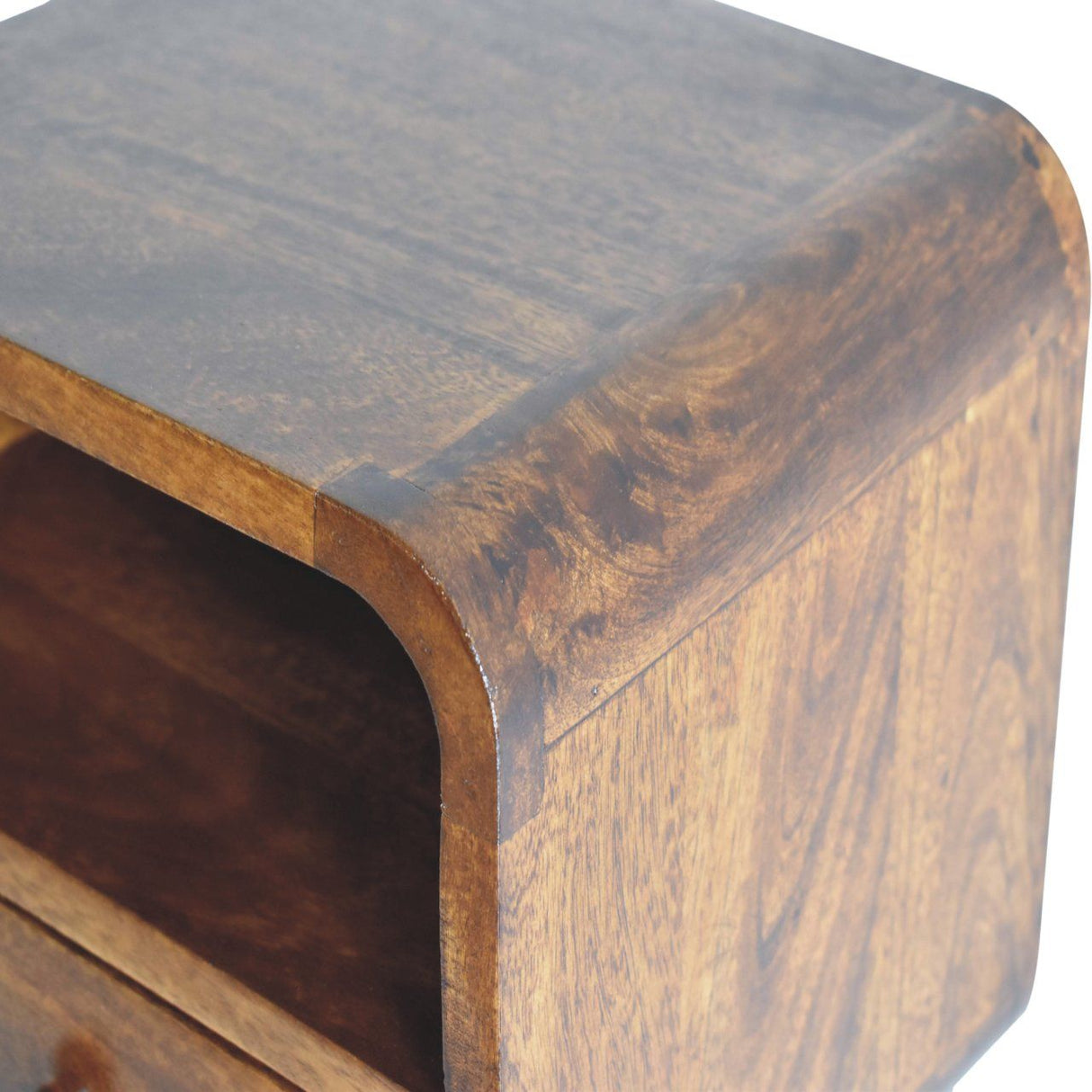 Curved Upper Slot Floating Nightstand