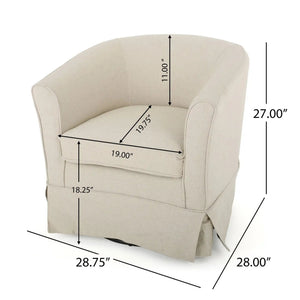 Glitter - Upholstered Swivel Chair With Loose Cover And Curved Back