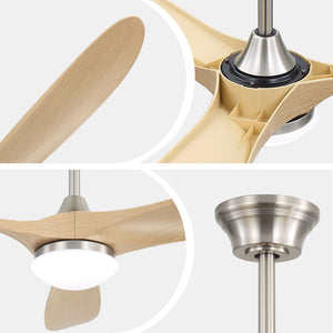 Smart Ceiling Fan With Lights, 3 Blades, Reversible Quiet DC Motor For Indoor
