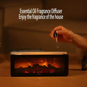 USB-Powered Fireplace Air Freshener with LED Flame Effect for Home & Office