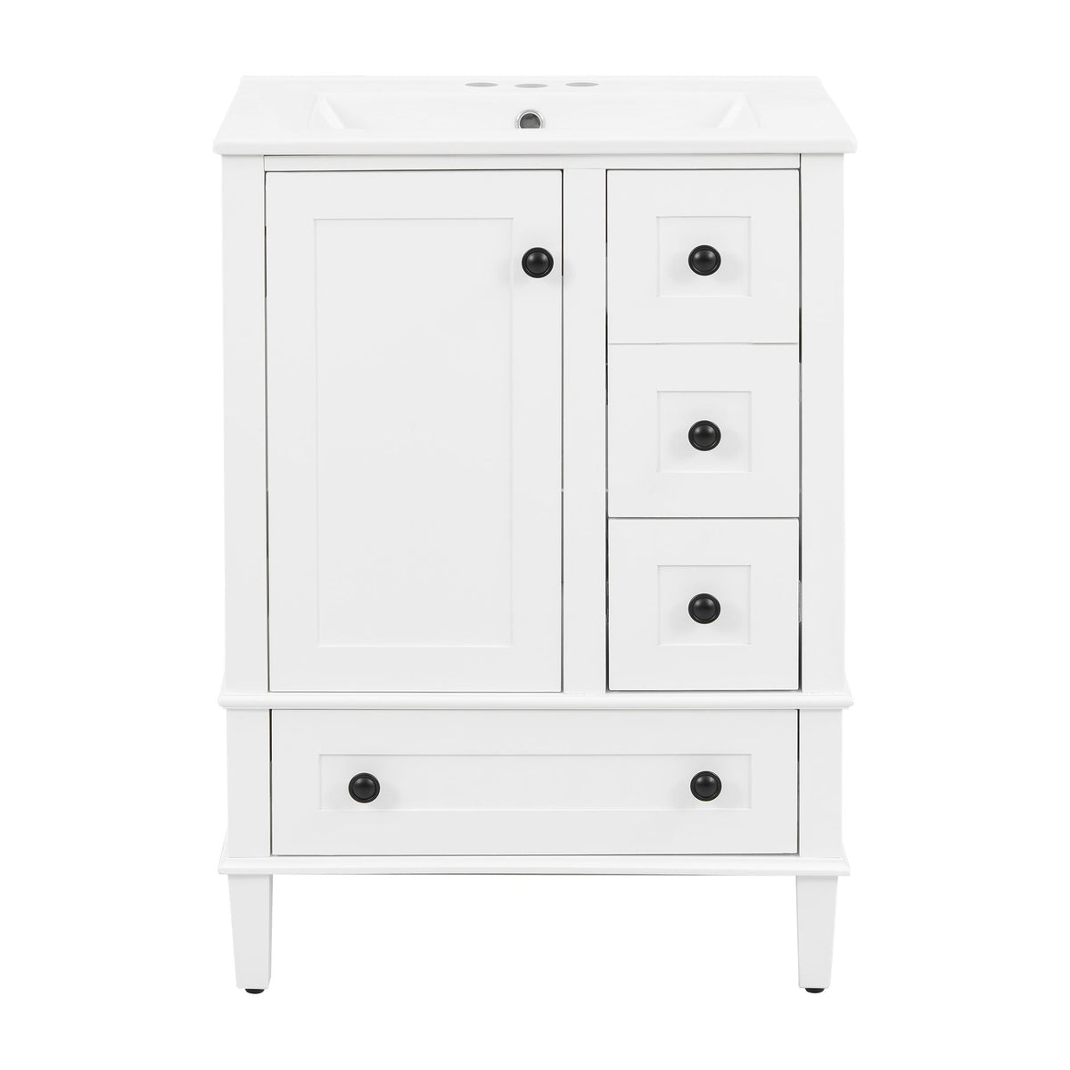 Bathroom Vanity with Integrated Basin and Soft Close Drawers - Multiple Colors