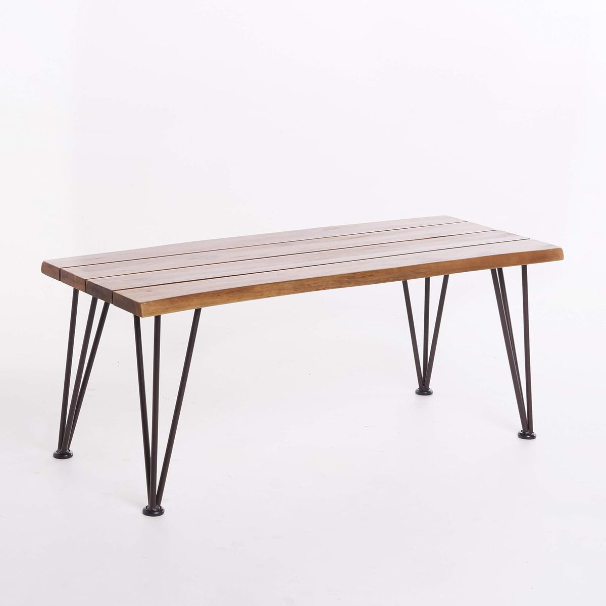 Zion Outdoor Industrial Iron And Coffee Table - Teak