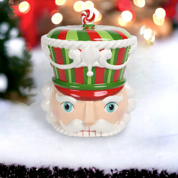 RED GREEN NUTCRACKER COOKIE JAR