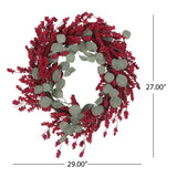 29 EUCALYPTUS/BERRY WREATH - Tuesday Morning - Pots & Planters