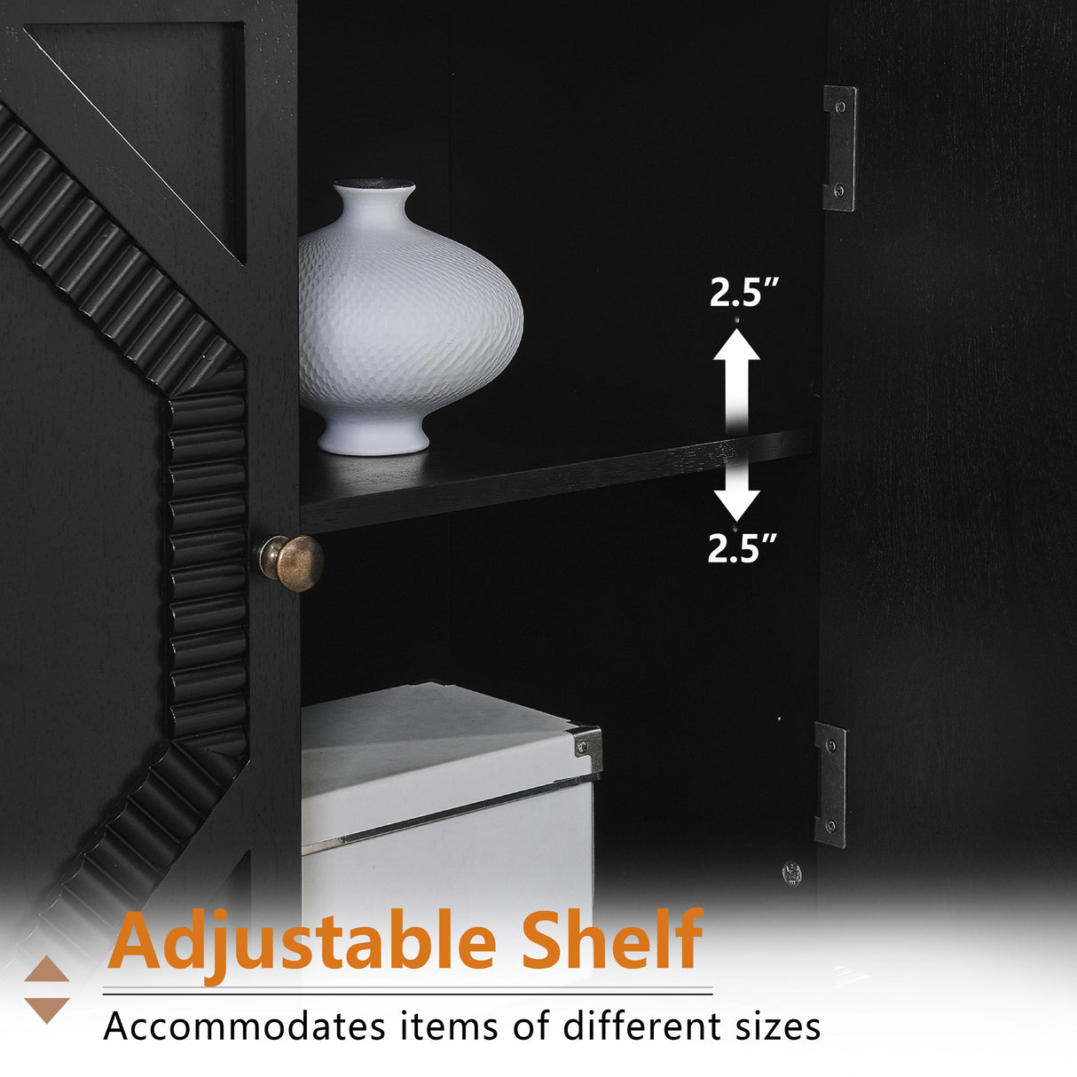 33.6' Retro Wooden Sideboard Buffet Cabinet with Storage