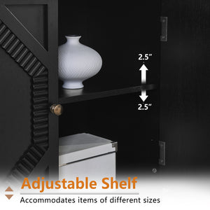 33.6' Retro Wooden Sideboard Buffet Cabinet with Storage