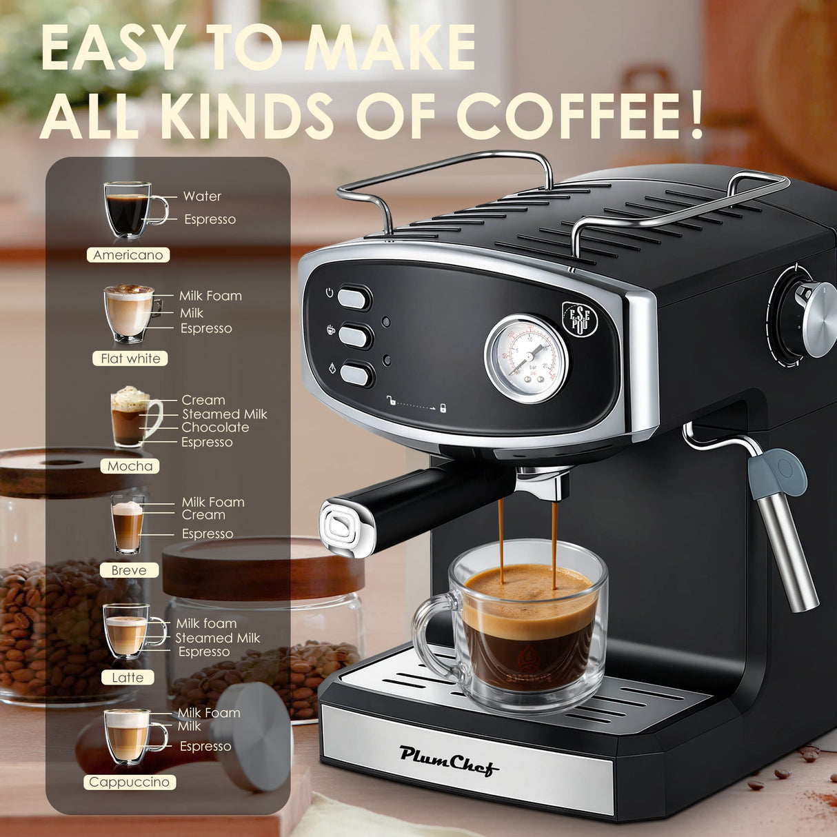Plum Chef 20 Bar Espresso Machine