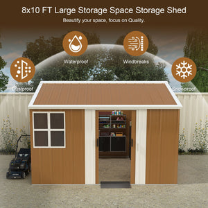 Heavy Duty Metal Storage Shed With Windows And Lockable Door