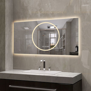 LED Vanity Mirror with Anti-Fog & Dimmable Lights - Antique Silver