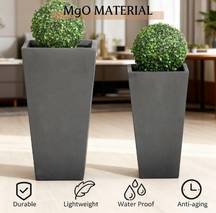 Durable & Stackable Plant Pot, 2-Pack Outdoor Planter Set