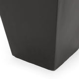 13' Outdoor Modern MGO Small Cast Stone Planter, Black