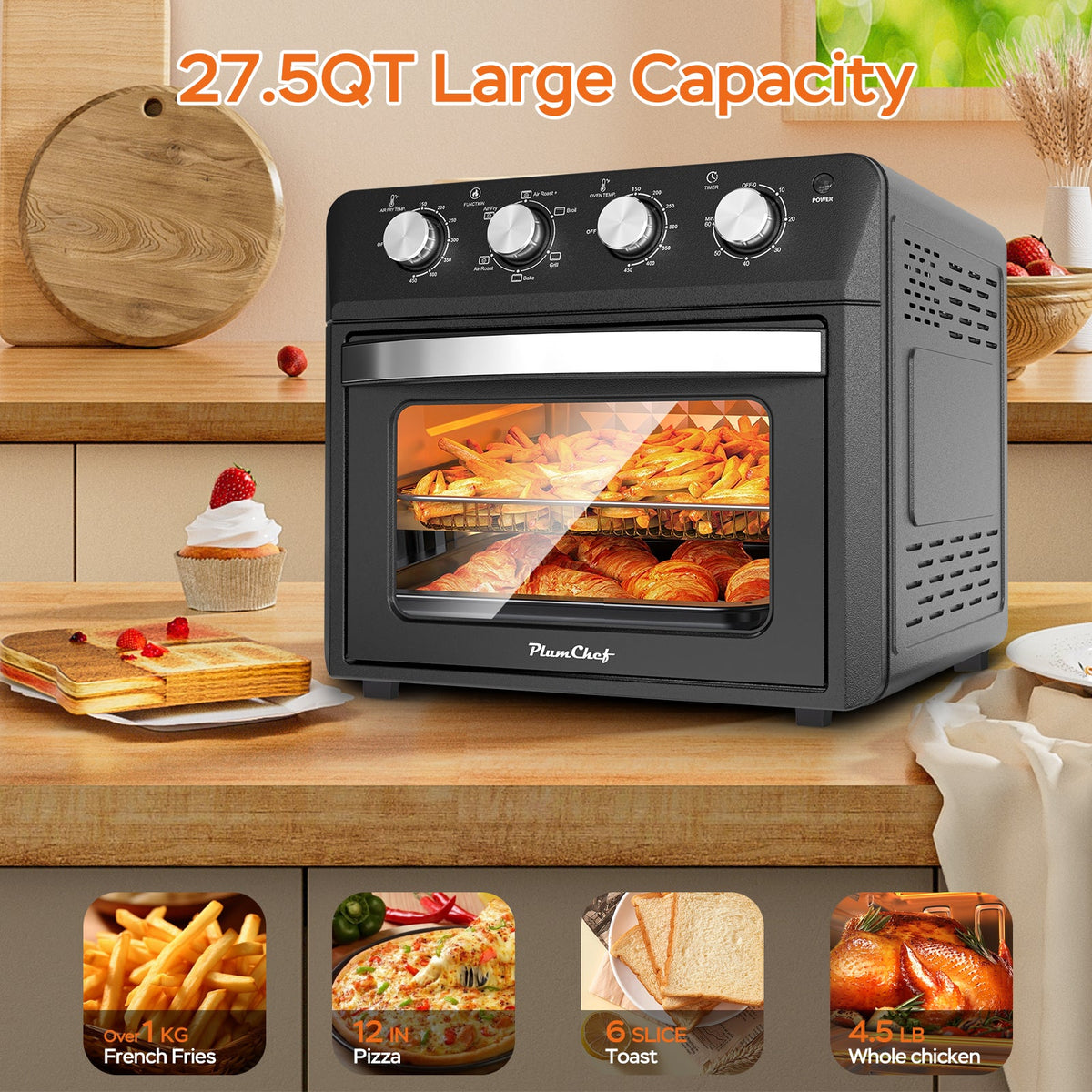 Plum Chef 6-in-1 Air Fryer Oven 27.5QT