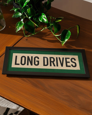 Framed Long Drives Golf Art Scroll Sign