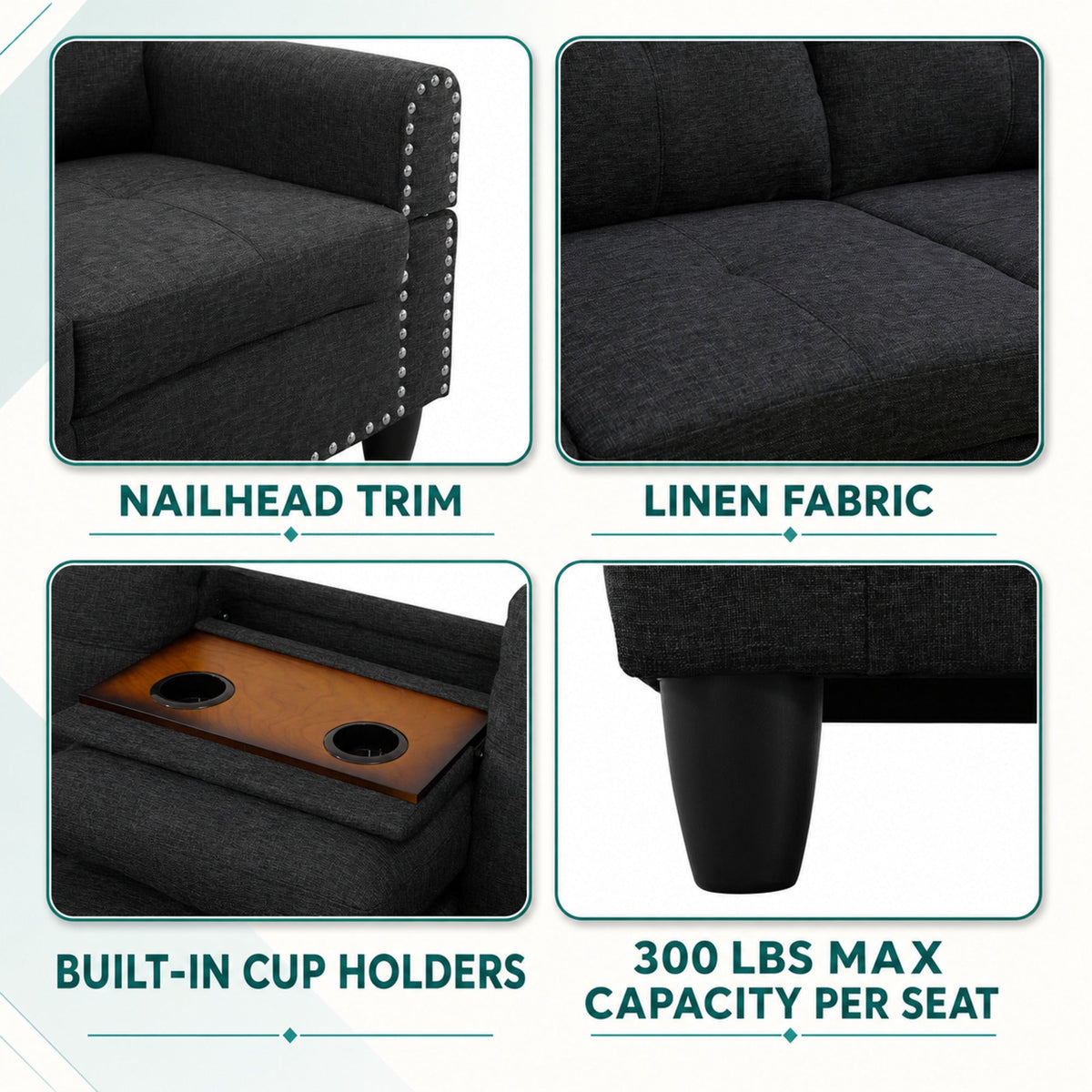 L-Shaped Sectional Sofa - 69.5" x 97.5"
