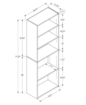 Bookshelf, Bookcase, 6 Tier, For Office, Transitional