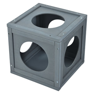 Outdoor Cat House With Shelves And Weather Protection, Removable Wood Boxes - Gray