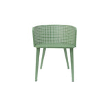 Milan Outdoor Dining Chair Set of 2 in Green Iron with Modern Design