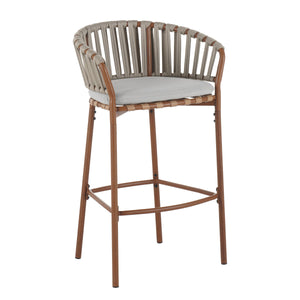 Lodi Outdoor Metal Rope Barstool Set of 2