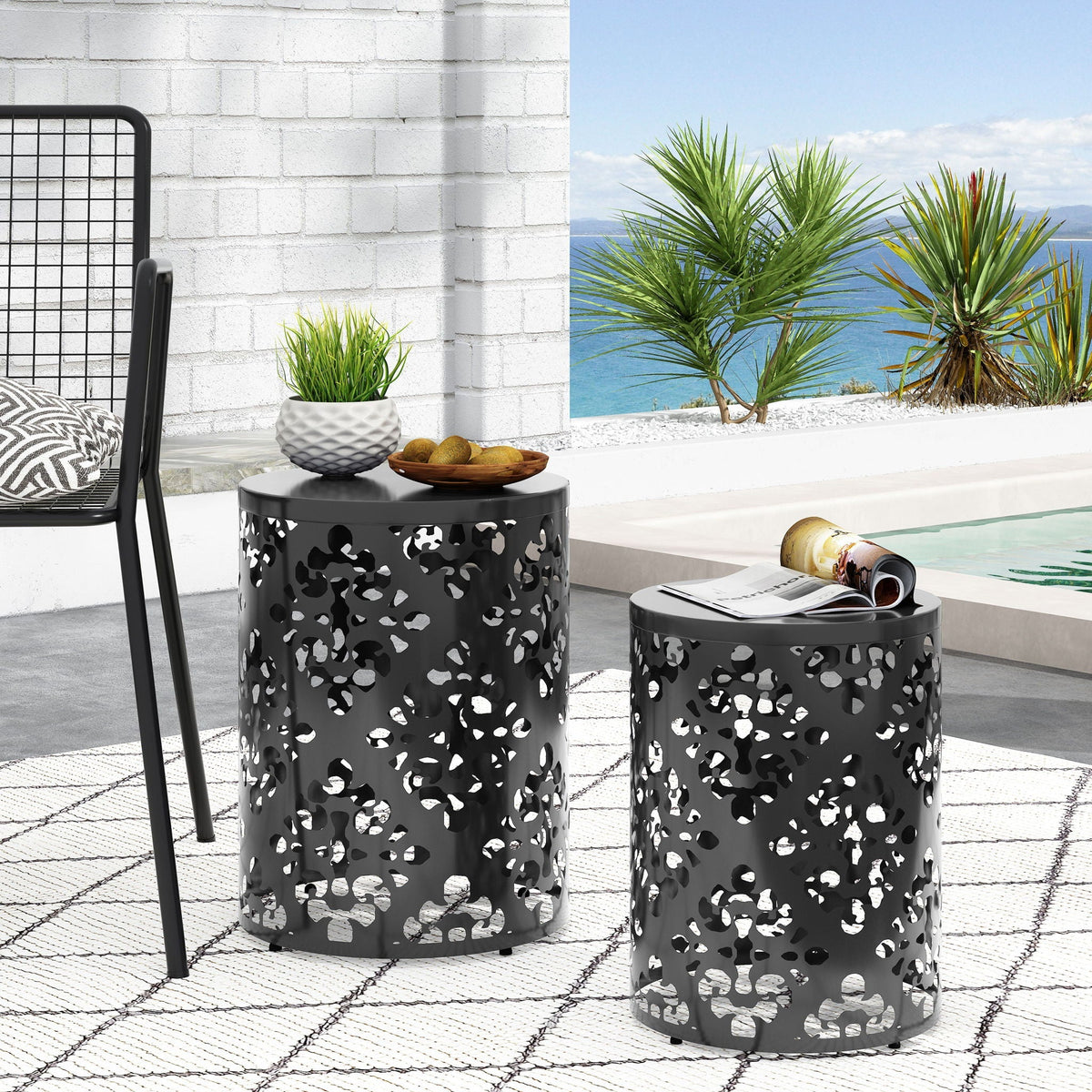 Outdoor Metal Modern Design End Table
