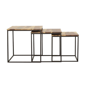 Belcourt 3-piece Square Nesting Tables Natural and Black