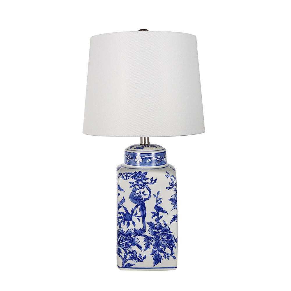 D13x25' Blue and White Ceramic Vase Lamp