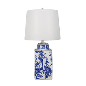 D13x25' Blue and White Ceramic Vase Lamp