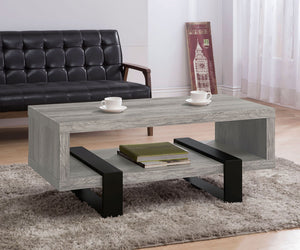 Dinard Engineered Wood Cocktail Coffee Table Grey Driftwood