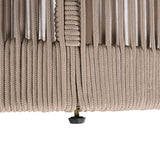 Outdoor Rope Chaise Lounge Set with Adjustable Backrest and Teak Look Side Table