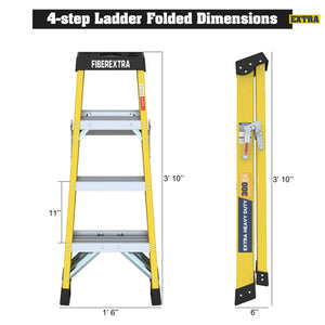 Fiberglass Reinforced Single Side Ladder – 4-Step