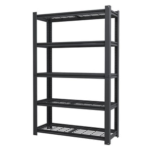 Heavy Duty 5 Tier Adjustable Metal Mesh Storage Rack With 2000 Lbs Capacity - Brushed Nickel