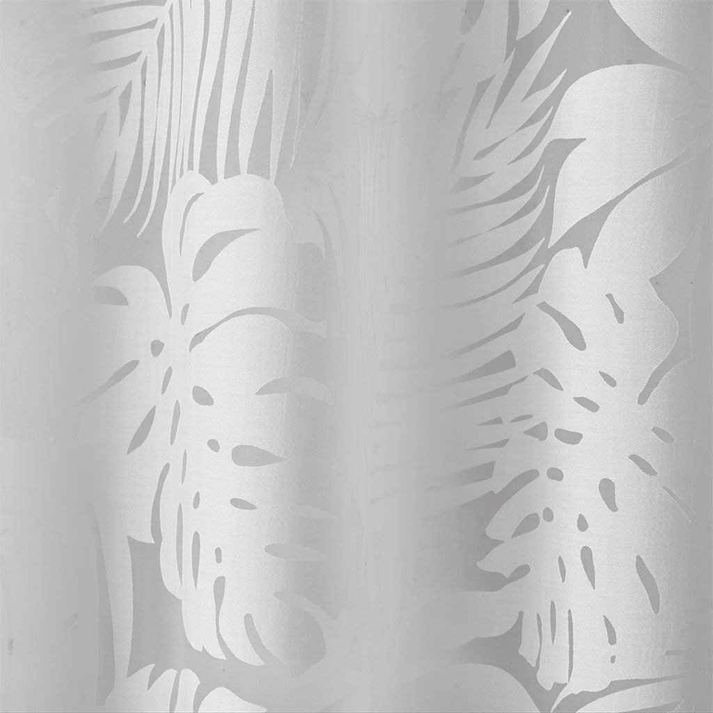 Palm leaf burnout window sheer