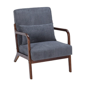 Accent Chair With Pillow And Wood Frame
