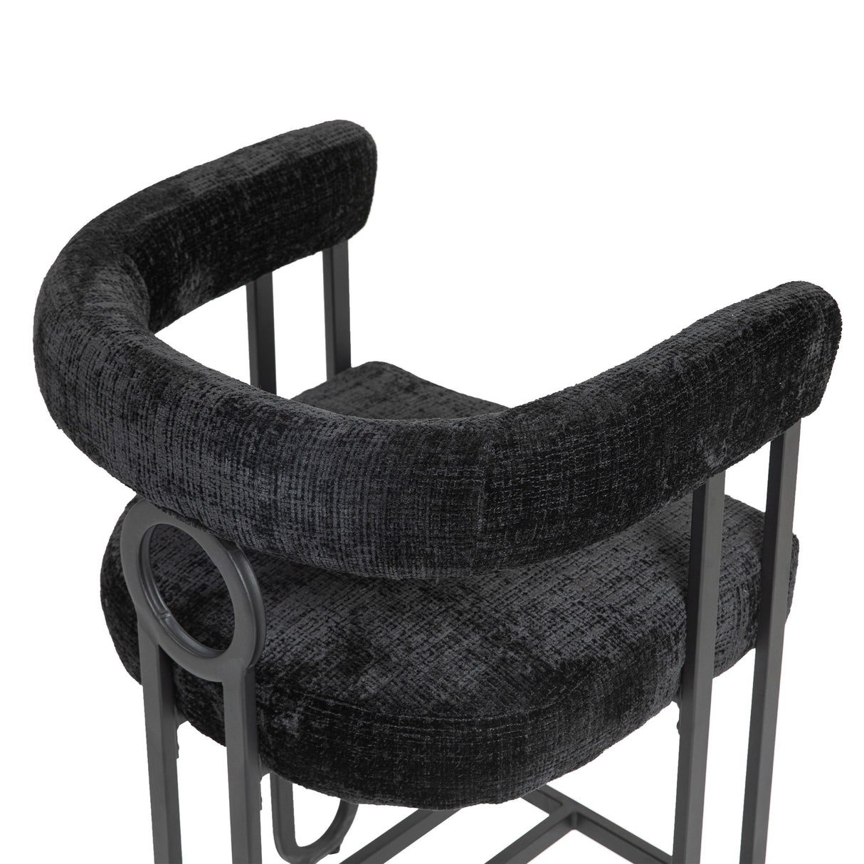 Household bar stools set of 2, modern upholstered with back